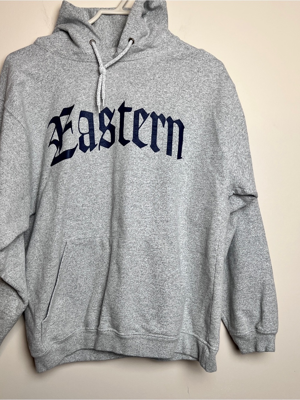 Eastern Y2K Logo Gray Hooded Sweatshirt - Gray Medium The Cotton Exchange